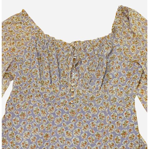 NWT Forever 21 Plus Size 1X Purple Ditsy Floral Print Midi Dress fairy boho - Picture 4 of 10